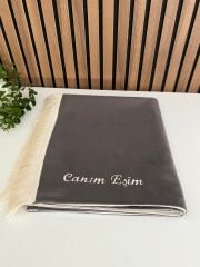 Canım Eşim Yazılı Seccade - Gri