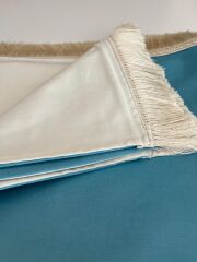 Kişiye Özel Açık Mavi Kadife Seccade – İsim Yazılabilir, Hediyelik Seccade Modeli