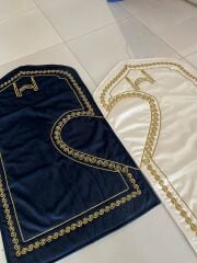 Kalpli Çift Seccadesi - Lacivert & Krem