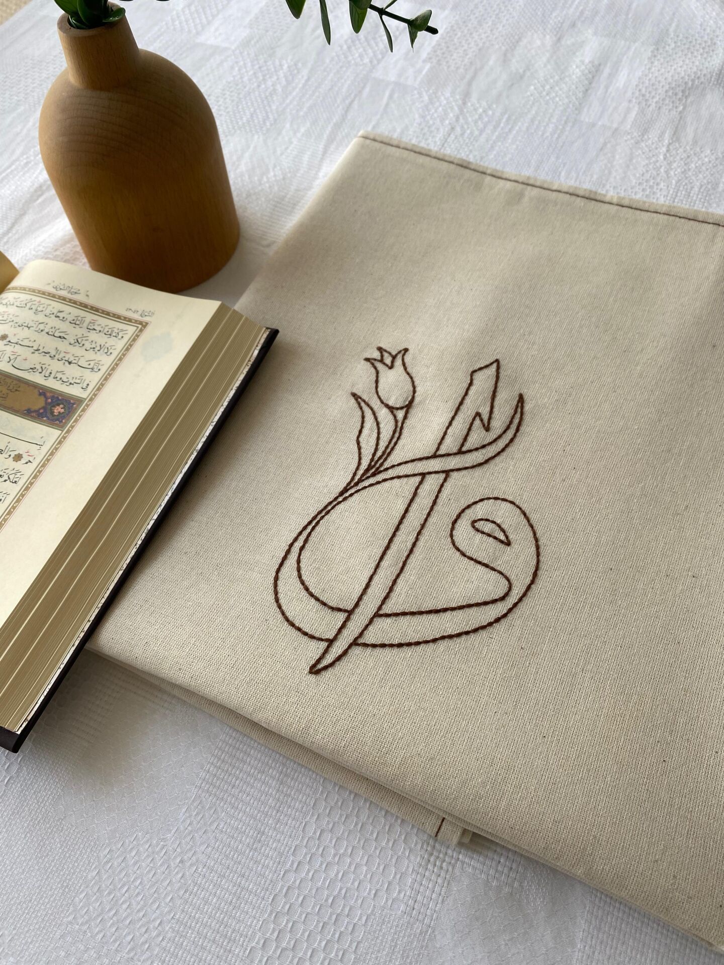 Elif Vav Desenli Keten Seccade