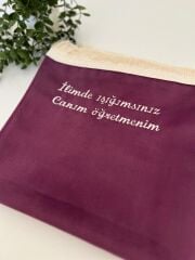 Mor Canım Öğretmenim Yazılı Seccade