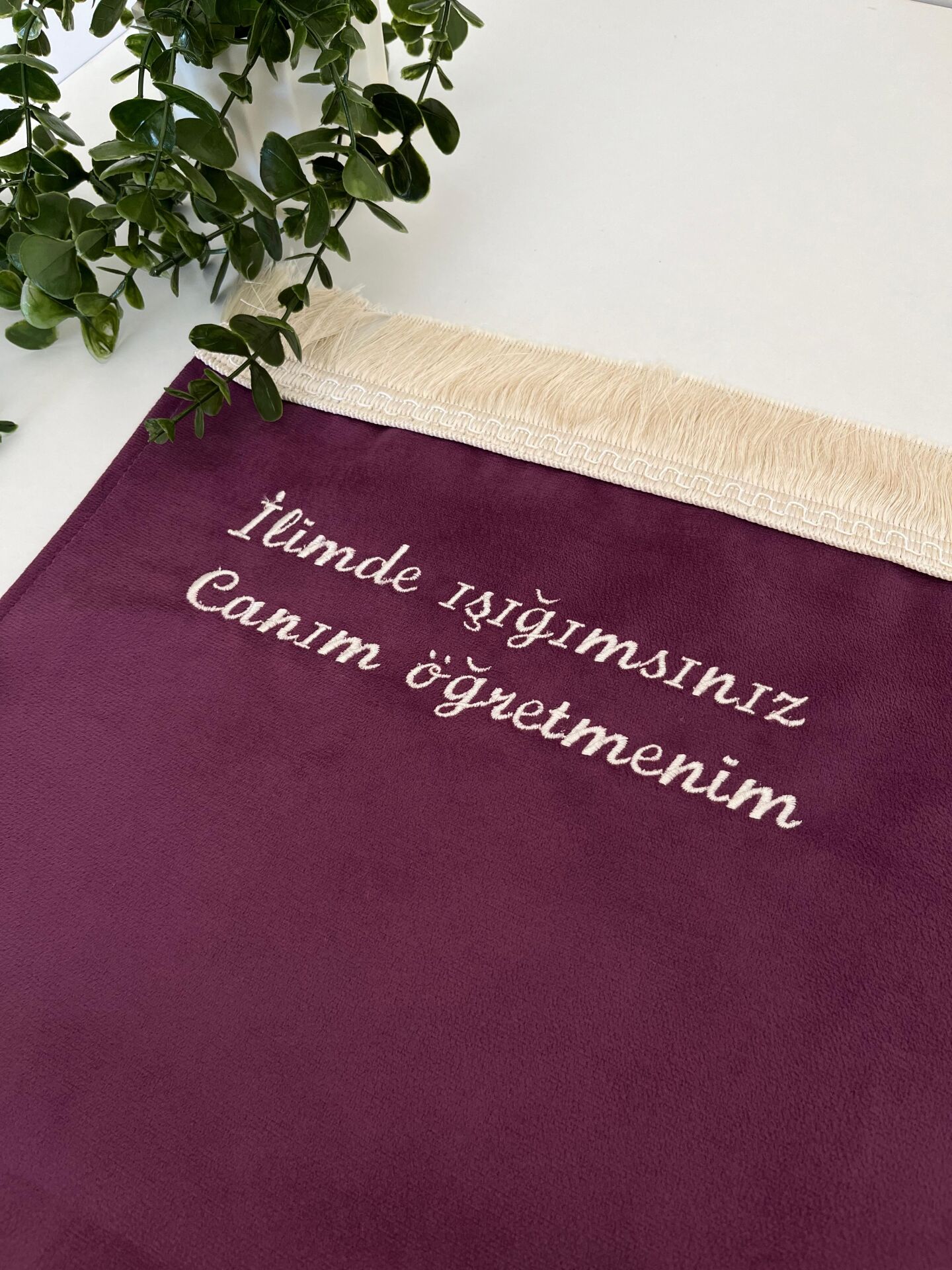 Mor Canım Öğretmenim Yazılı Seccade