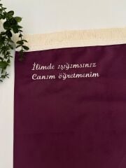 Mor Canım Öğretmenim Yazılı Seccade