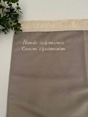 Gri Canım Öğretmenim Yazılı Seccade