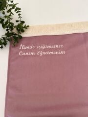 Pembe Canım Öğretmenim Yazılı Seccade