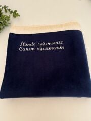 Lacivert Canım Öğretmenim Yazılı Seccade