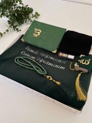 ÖĞRETMENLER GÜNÜ HEDİYESİ YEŞİL SECCADE SETİ