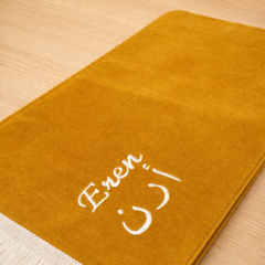 Hardal Sarısı Kadife Seccade