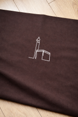 Kahverengi Keten Seccade - Kabe Desenli