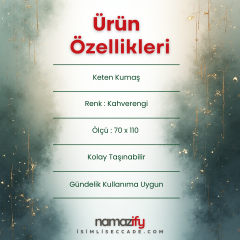 Kahverengi Keten Seccade - Kabe Desenli